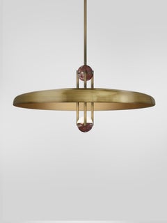 Marc Wood Apollo Pendant Small, Luxury Light, Aged Brass & Marble