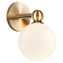 Marc Wood Case Wall Light XS, Luxury Opal & Smoked Glass with Brushed Brass
