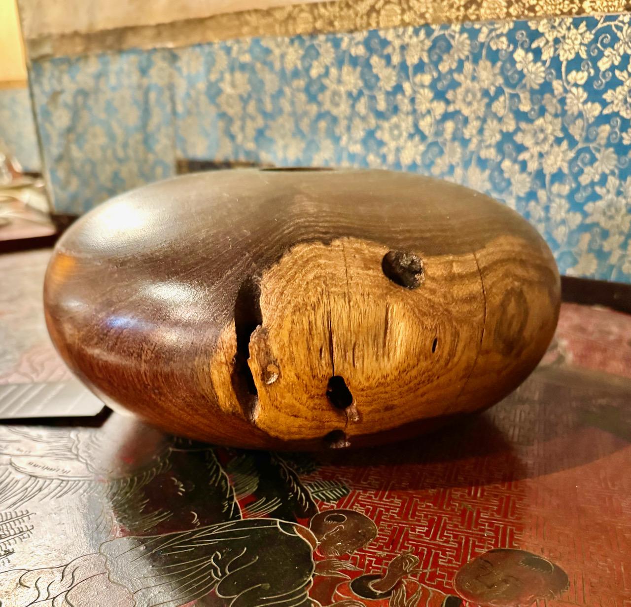 Late 20th Century Marc Wroe Turned and Turquoise Inlaid Wood Vessel, III For Sale