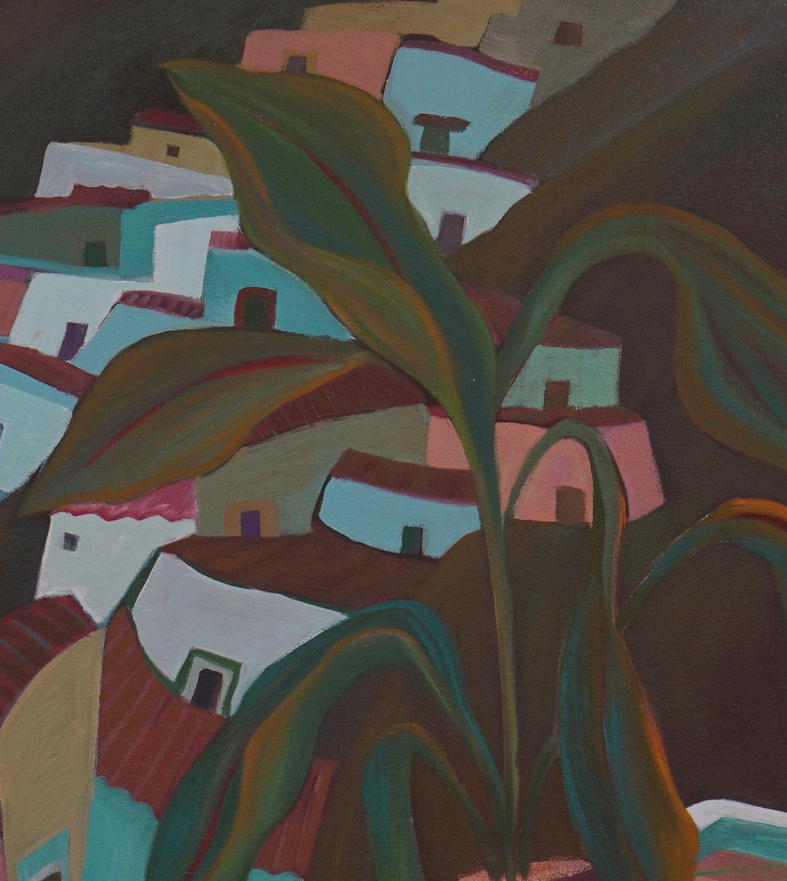 Aqua Village - Pittura di paesaggio - Pittura geometrica astratta di Marc Zimmerman in vendita 2