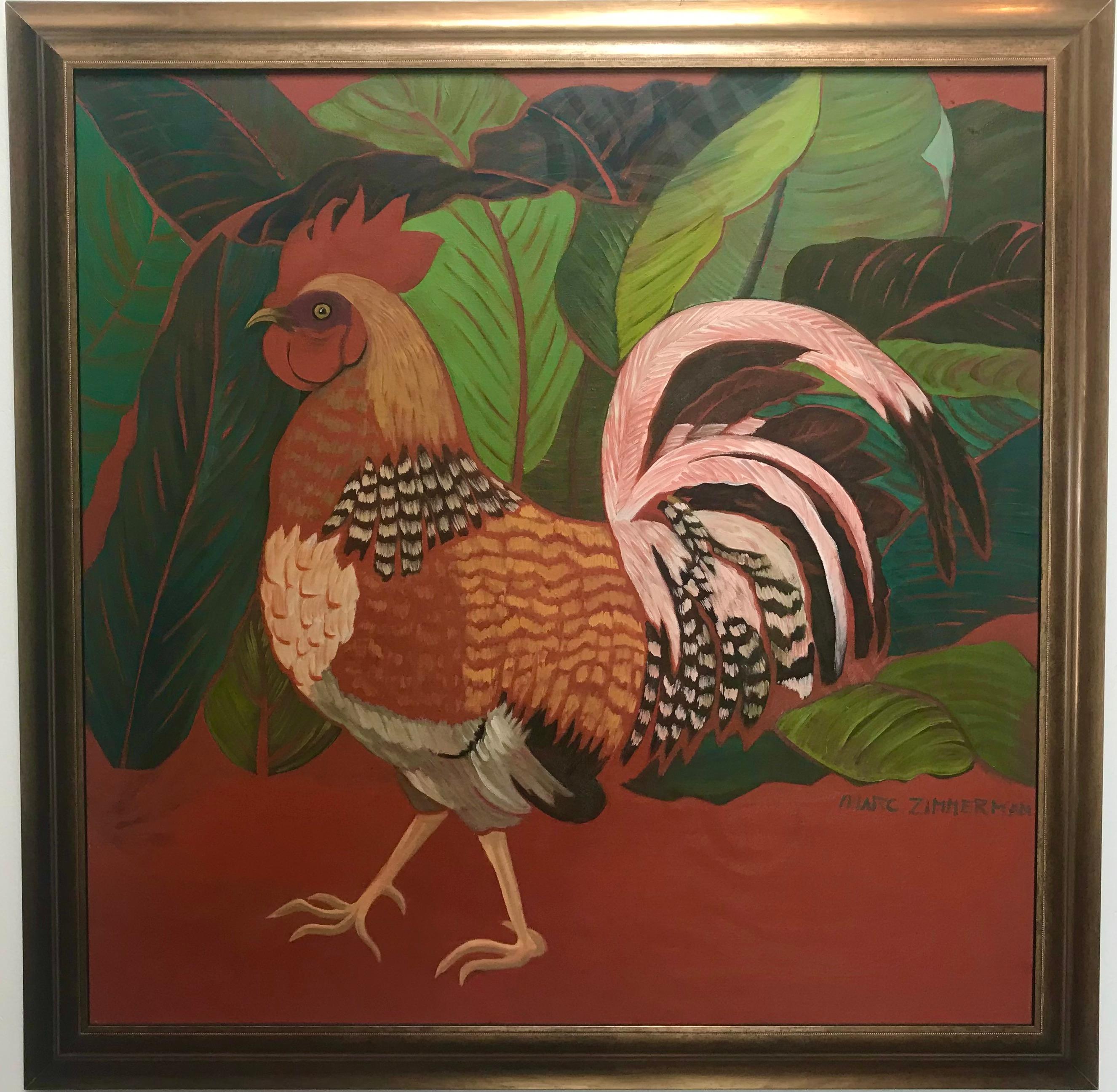 Ein schöner Hahn ist sehr stolz auf sich. Einfach, mutig und schön.

Arent I Pretty – Tiergemälde – Öl auf Leinwand von Marc Zimmerman


Marc Zimmerman schafft verspielte Gemälde, ob tiefgründiger, geheimnisvoller Dschungel oder herrlich skurrile