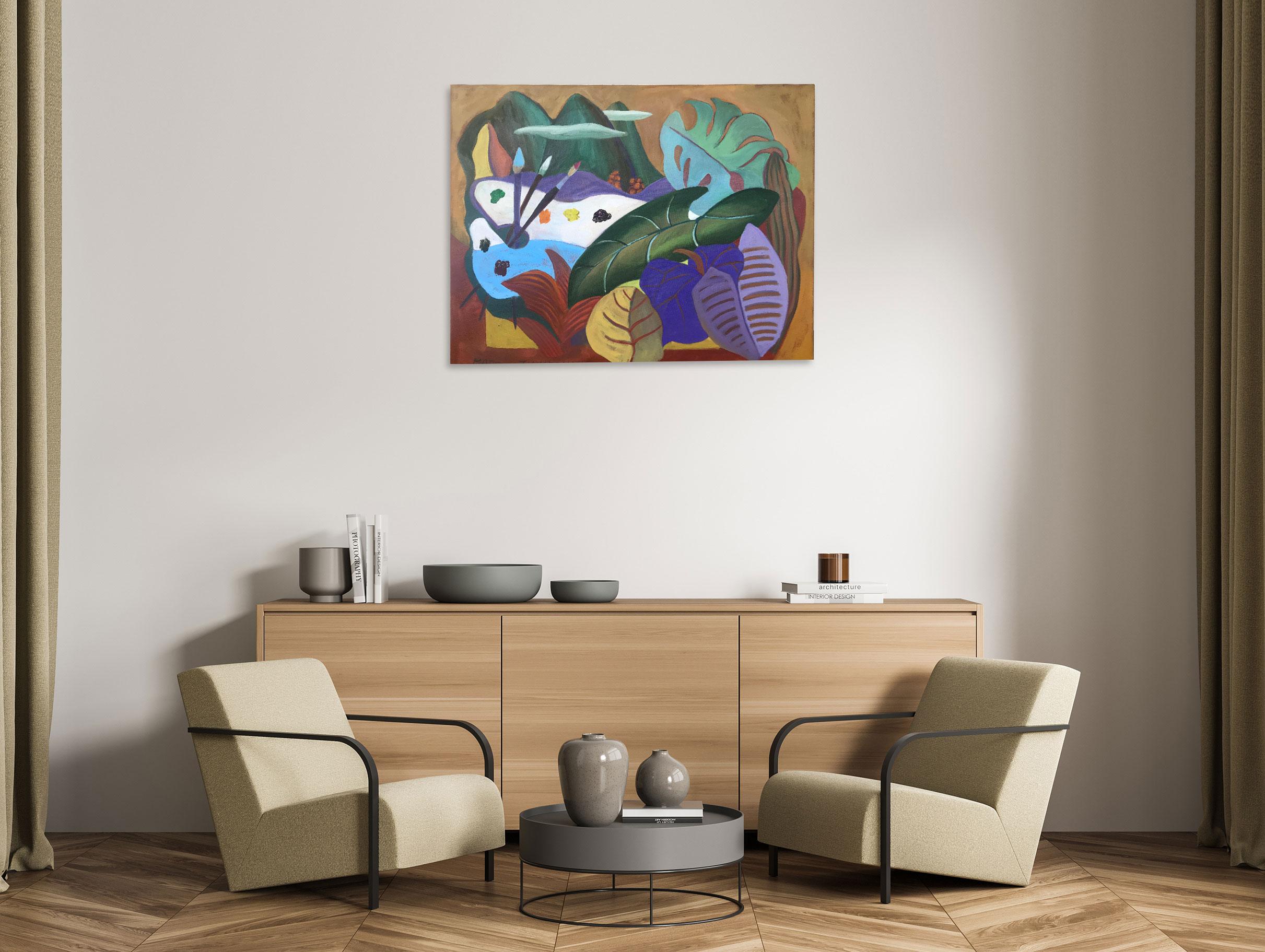 Paleta de artista - Pintura de paisaje - Óleo sobre lienzo Por Marc Zimmerman en venta 1