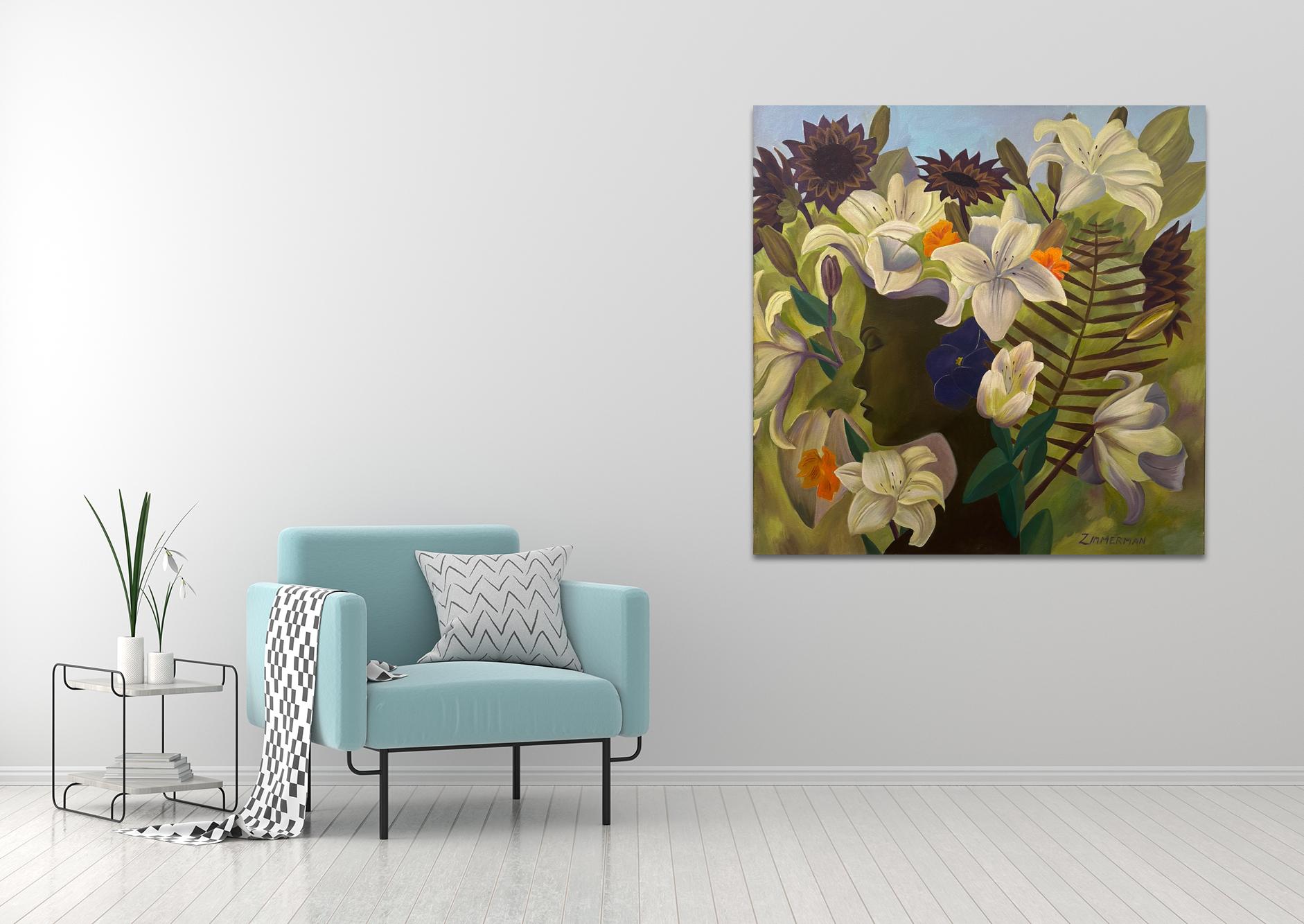 Attune - Frau im Dschungel - Mother Nature von Marc (Amerikanische Moderne), Painting, von Marc Zimmerman