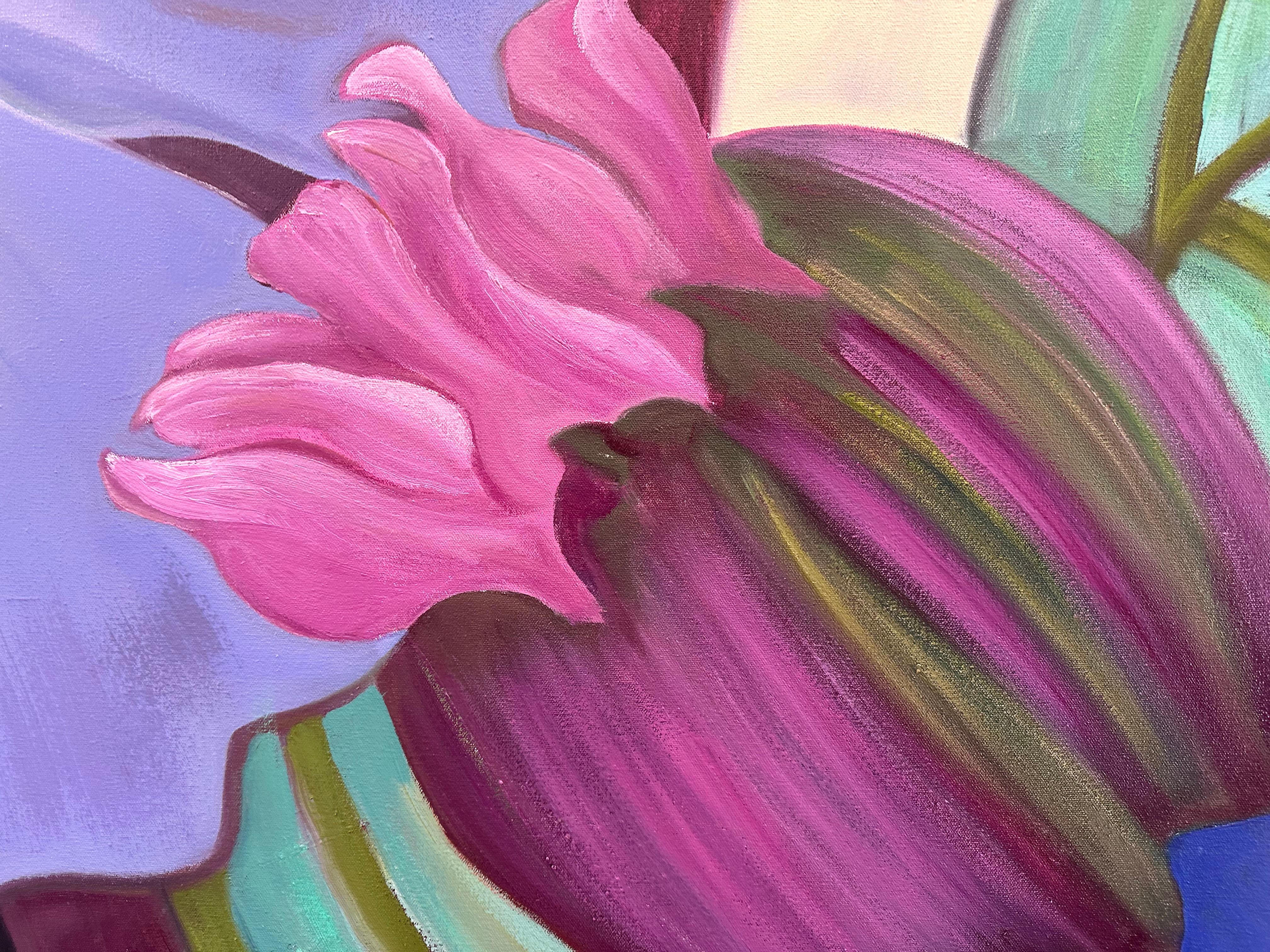 Big Lavender - Large Floral Painting - Marc Zimmerman For Sale 2