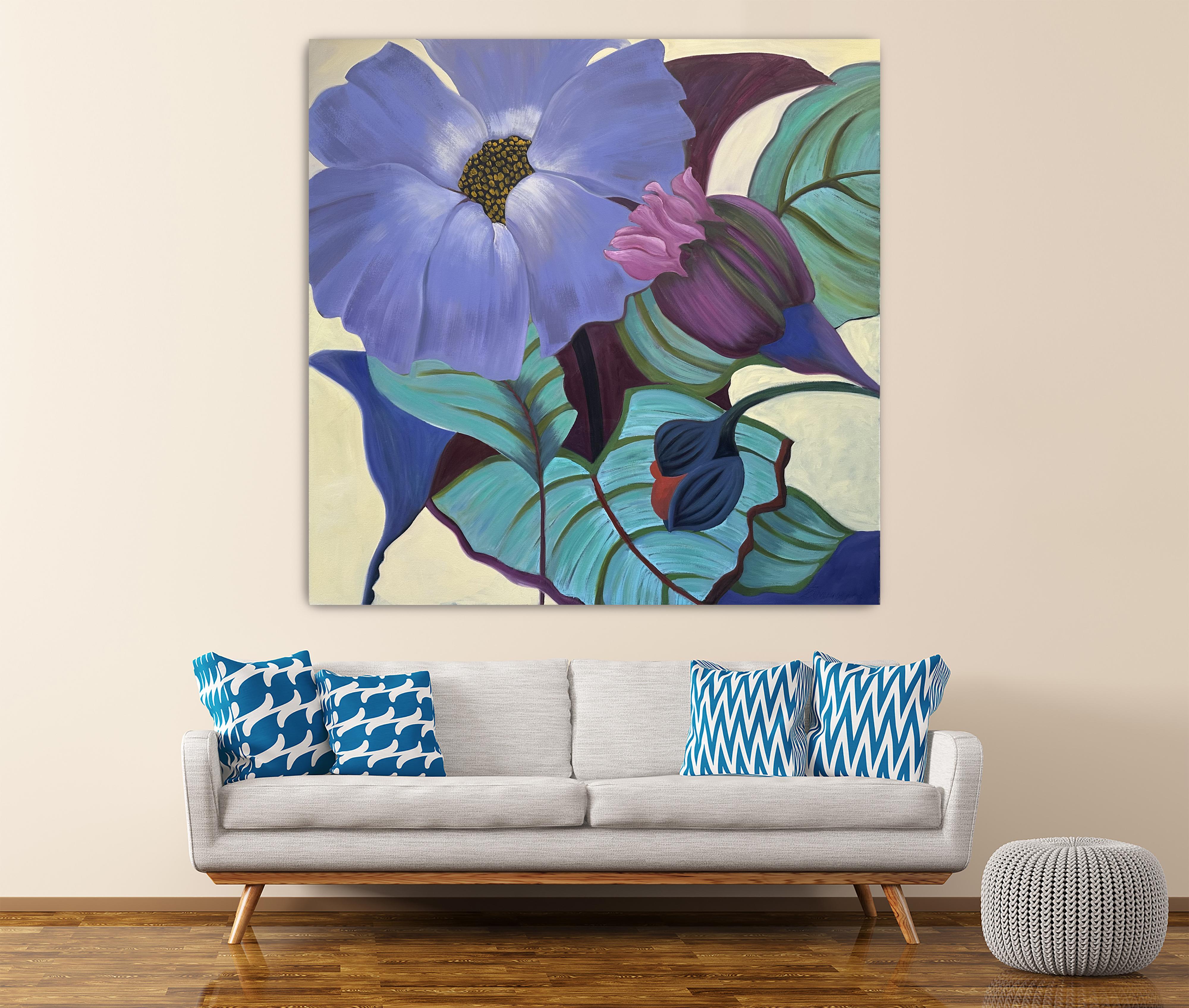 Big Lavender - Large Floral Painting - Marc Zimmerman For Sale 4