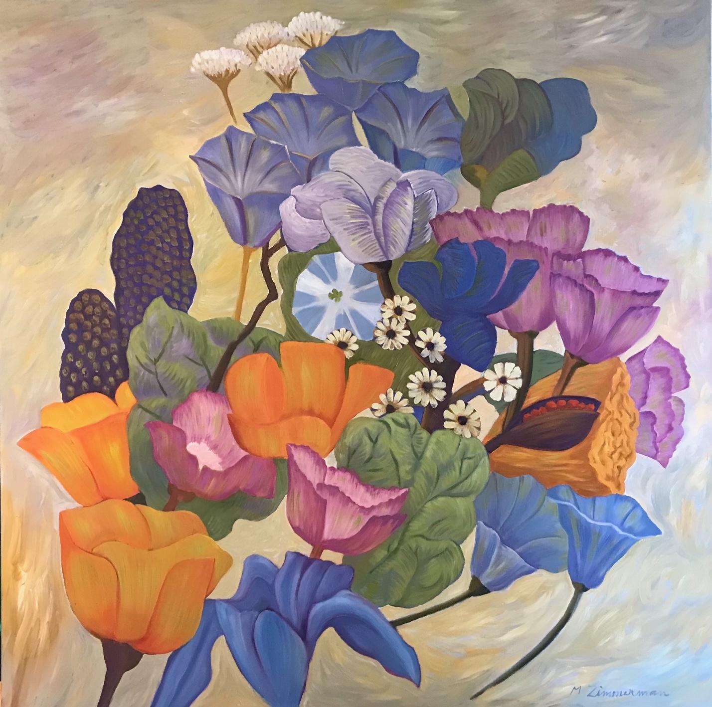 Floral  - Abstract Paintings - Contemporary Art By Marc Zimmerman

This masterpiece is exhibited in the Zimmerman Gallery, Carmel CA.

The painting comes with a certificate of authenticity and a letter of appraisal.

Marc Zimmerman creates playful