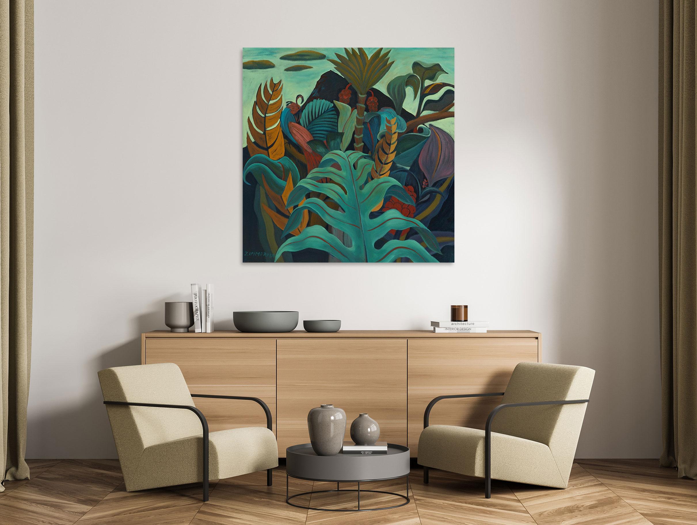 Bird in Paradise - Landscape Painting - Contemporary Art By Marc Zimmerman For Sale 1