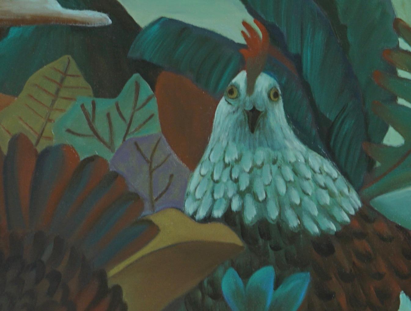 Chickens On The Loose – Tiergemälde – Amerikanische Moderne von Marc Zimmerman im Angebot 2