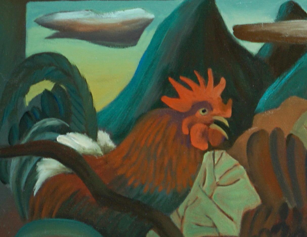 Chickens On The Loose – Tiergemälde – Amerikanische Moderne von Marc Zimmerman im Angebot 4