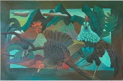 Chickens On The Loose - Animal Painting - American Modern By Marc Zimmerman
