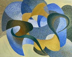 Chorale In C Major - Peinture abstraite jaune et bleue de Marc