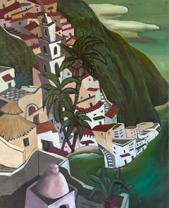 Village grimpant - Peinture de paysage - Huile sur toile de Marc Zimmerman