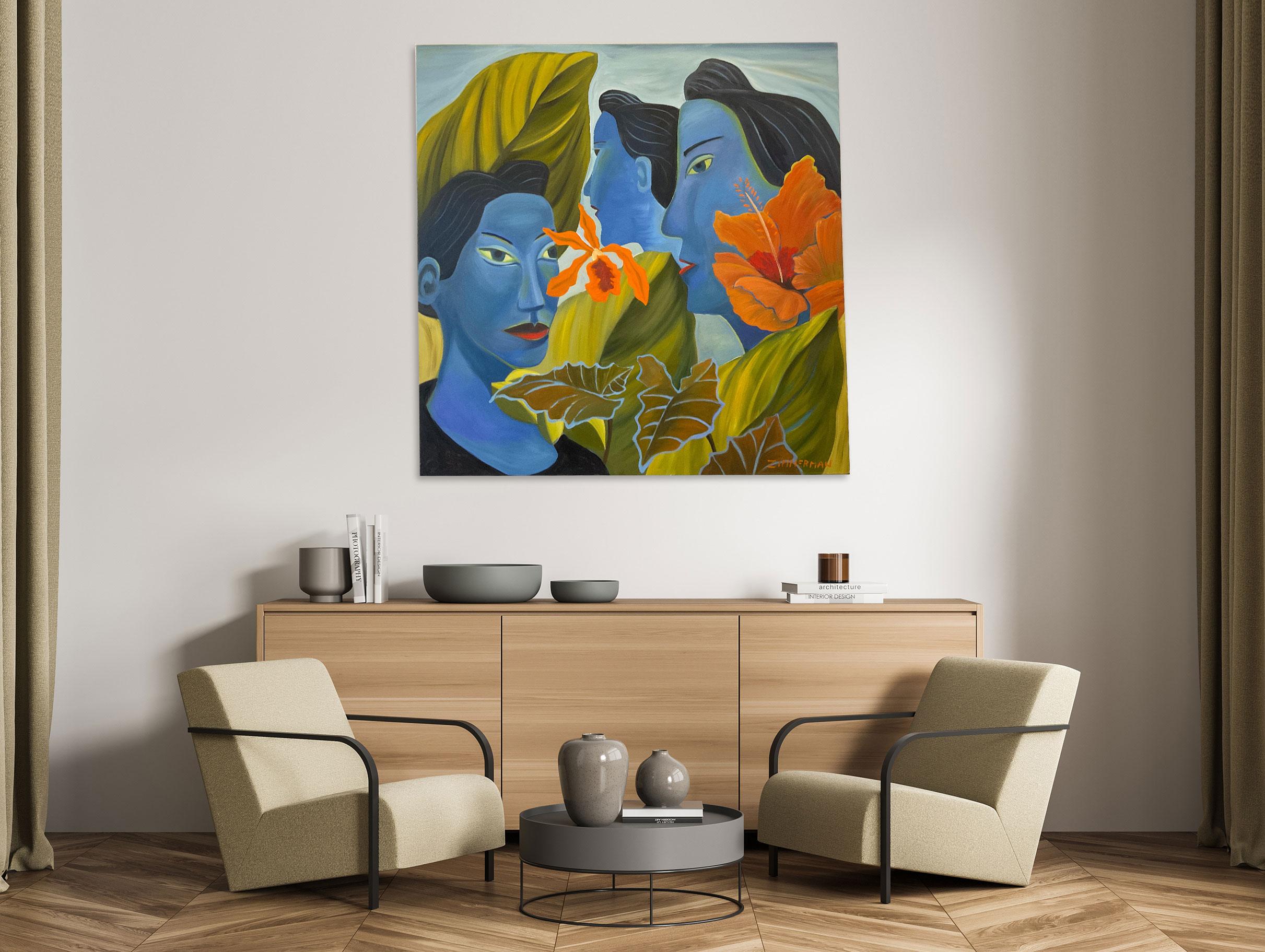 Tief im Dschungel –  Figurative Malerei der amerikanischen Moderne von Marc (Amerikanische Moderne), Painting, von Marc Zimmerman