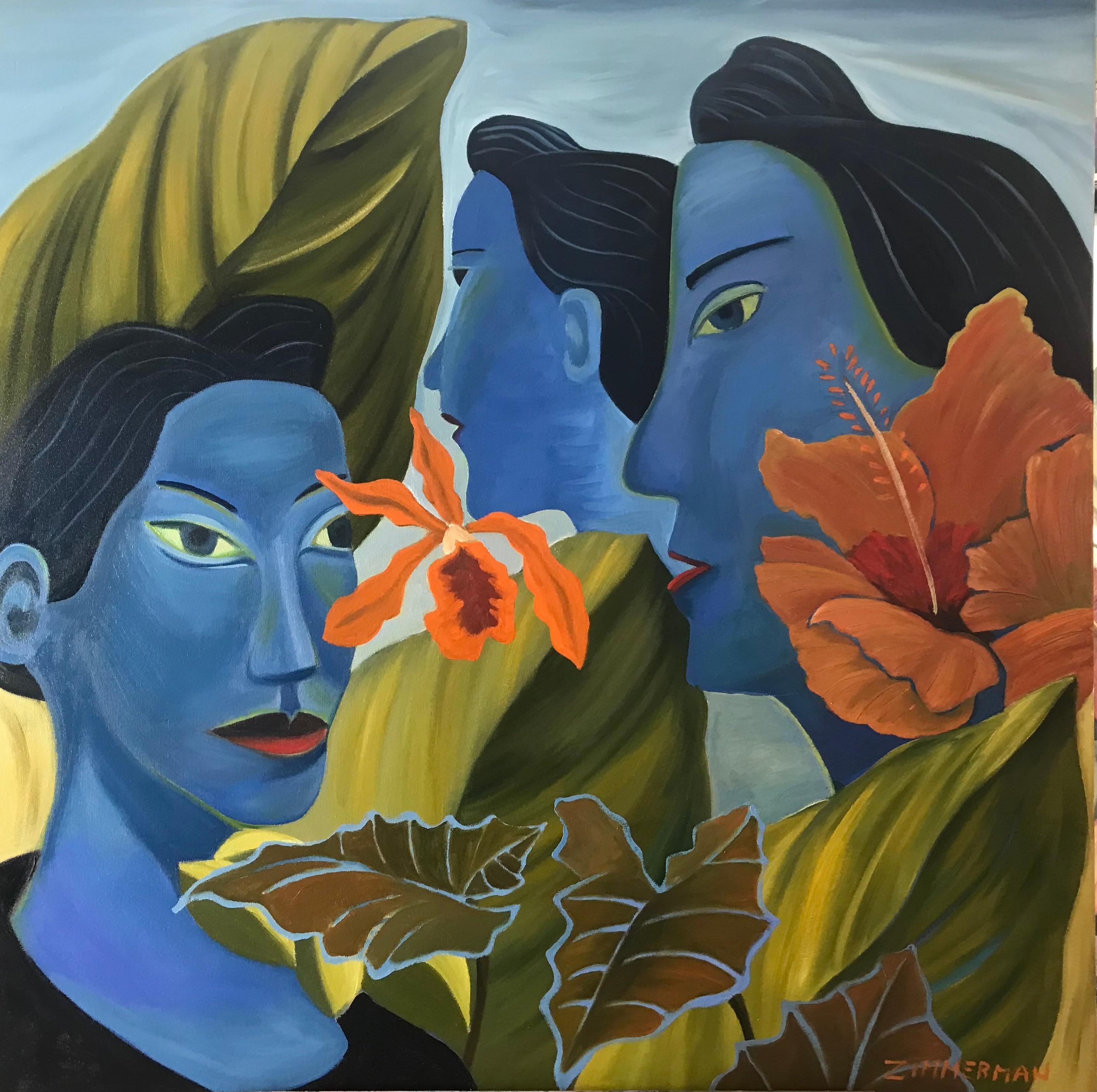Blue women: at home in the jungle- attuned to the wild. 


Deep in the Jungle -  Figurative Painting - American Modern Art By Marc Zimmerman

This masterpiece is exhibited in the Zimmerman Gallery, Carmel CA.

The painting comes with a certificate