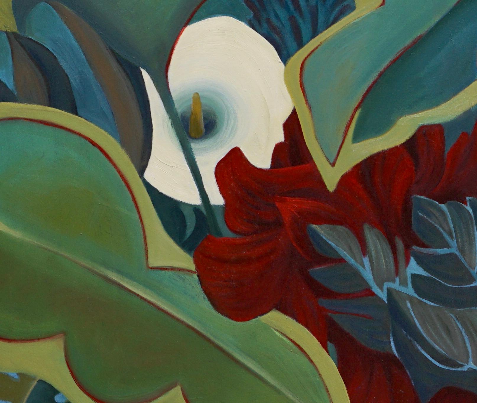 Fantasie-Blumen Dschungel – Abstraktes Gemälde – Moderne Kunst von Marc Zimmerman im Angebot 2