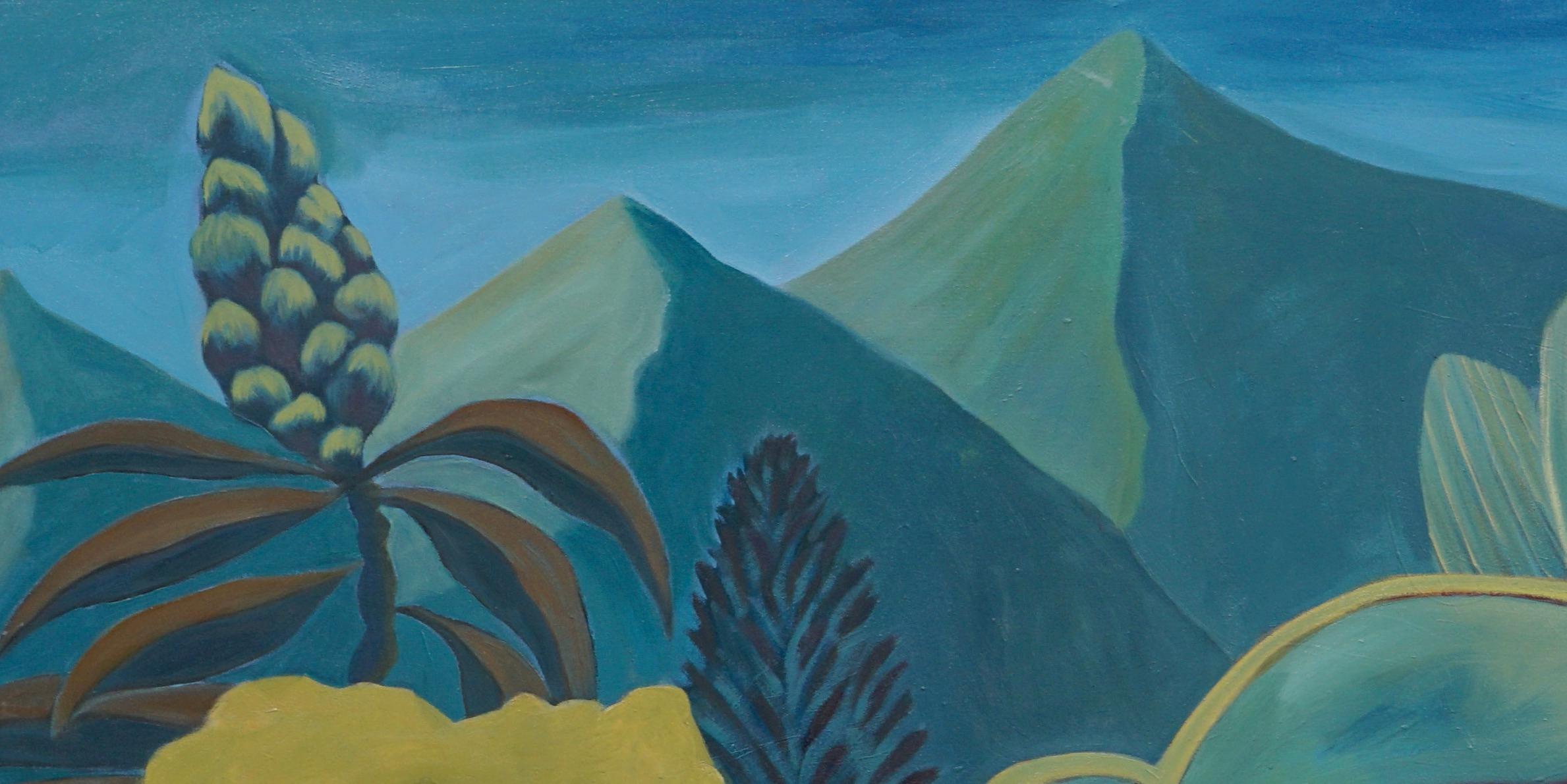 Fantasie-Blumen Dschungel – Abstraktes Gemälde – Moderne Kunst von Marc Zimmerman im Angebot 3