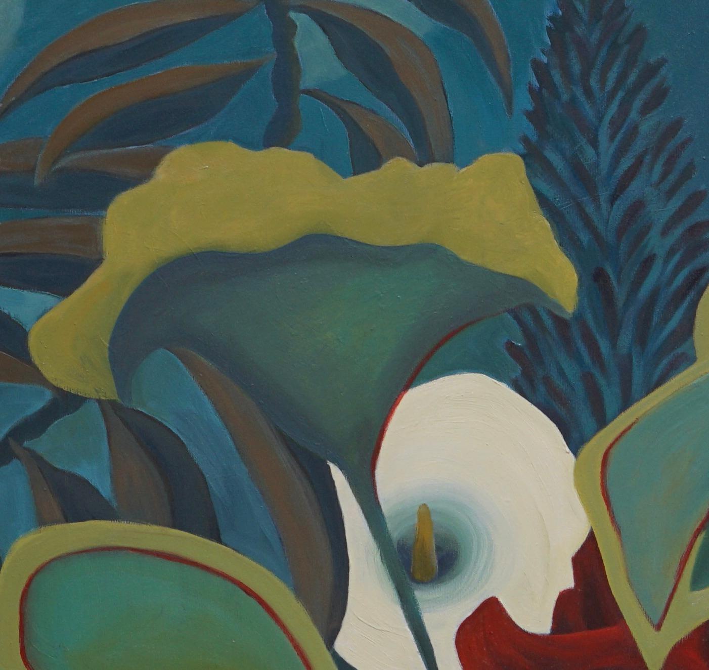 Fantasie-Blumen Dschungel – Abstraktes Gemälde – Moderne Kunst von Marc Zimmerman im Angebot 4