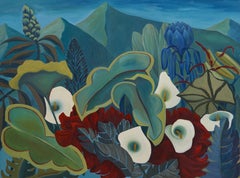 Jungle fantaisie à fleurs - Peinture abstraite - Art moderne de Marc Zimmerman