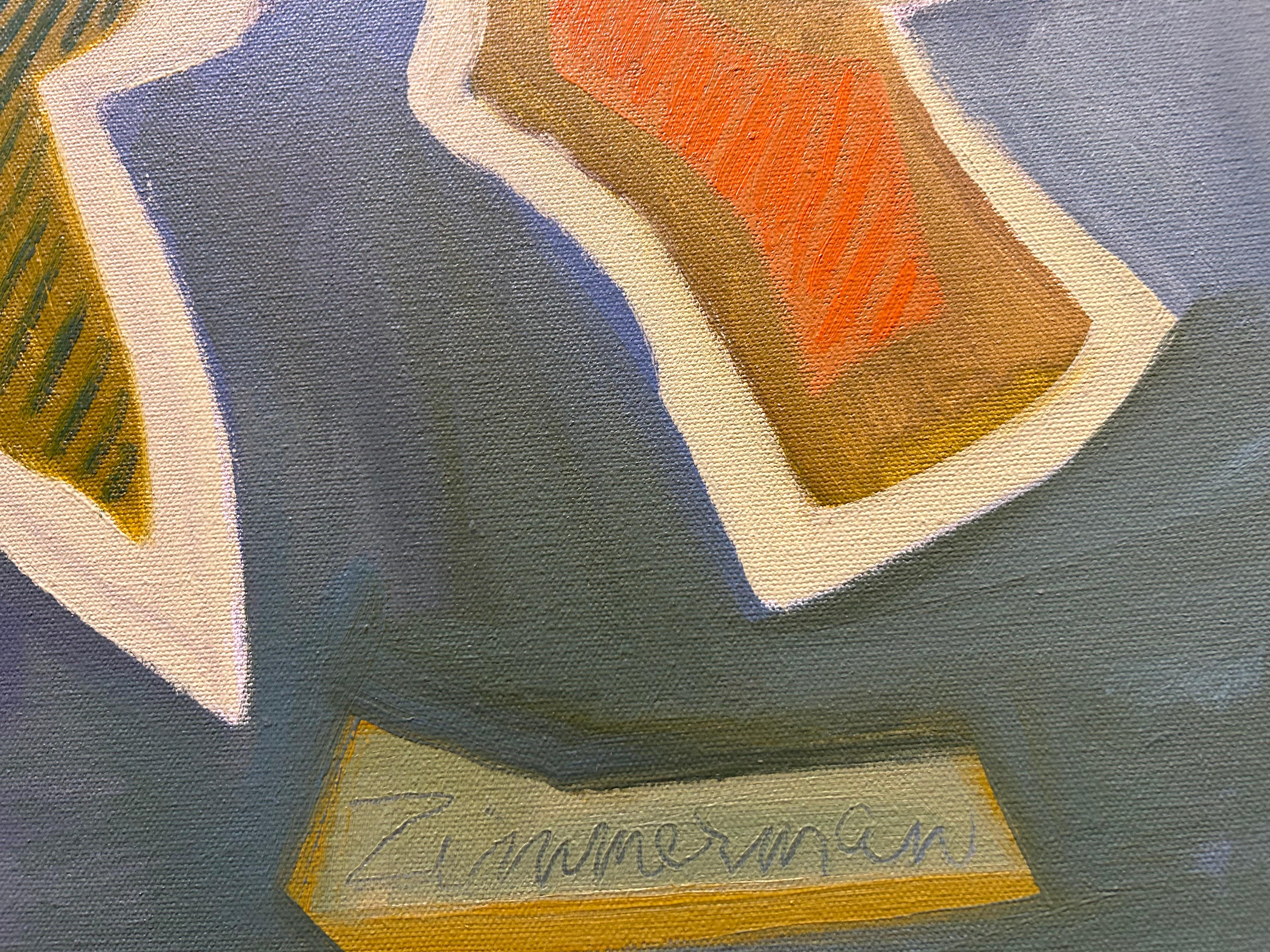 This painting is currently on display at the Zimmerman Gallery in Carmel, CA
Abstract with a figurative bias; the best of opposing worlds unified with pastel color delight, soft yet boldly expressed in his unique work of art.

--
