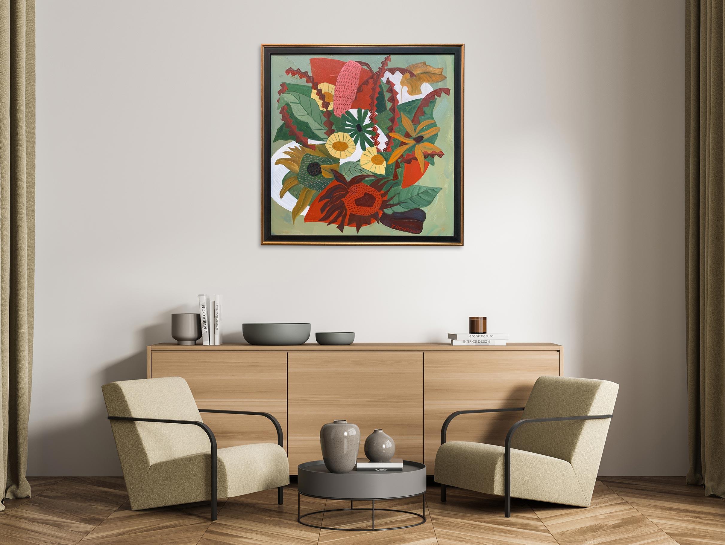 Floral Invention #4 – Ölgemälde auf Leinwand von Marc Zimmerman im Angebot 1
