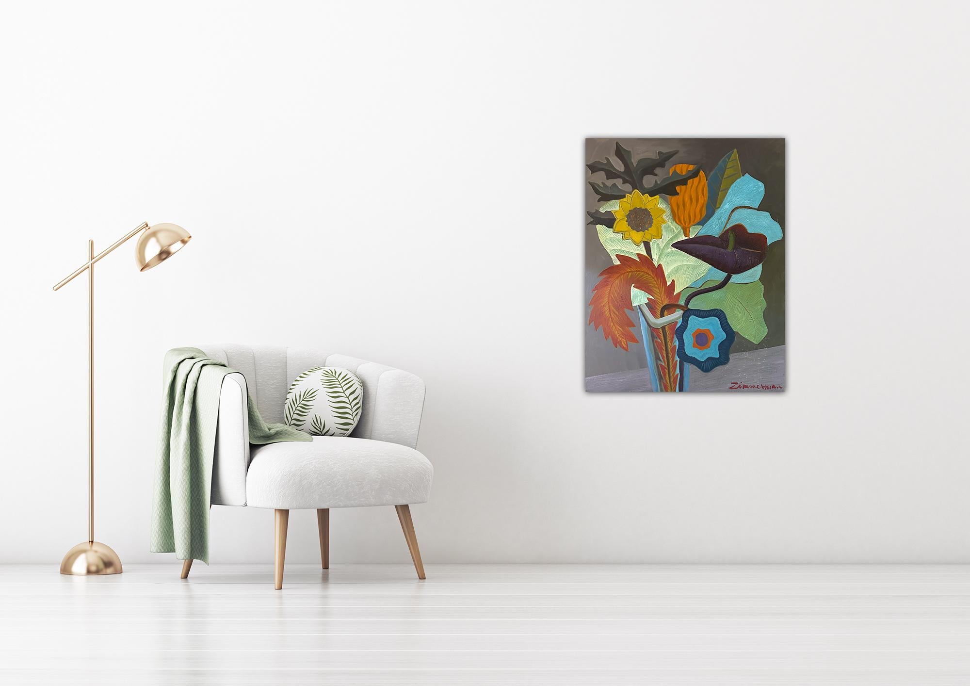 Floral Invention #7 - Abstract Painting - Modern Art By Marc Zimmerman For Sale 1