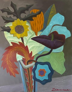 Invenzione floreale #7 - Pittura astratta - Arte moderna di Marc Zimmerman