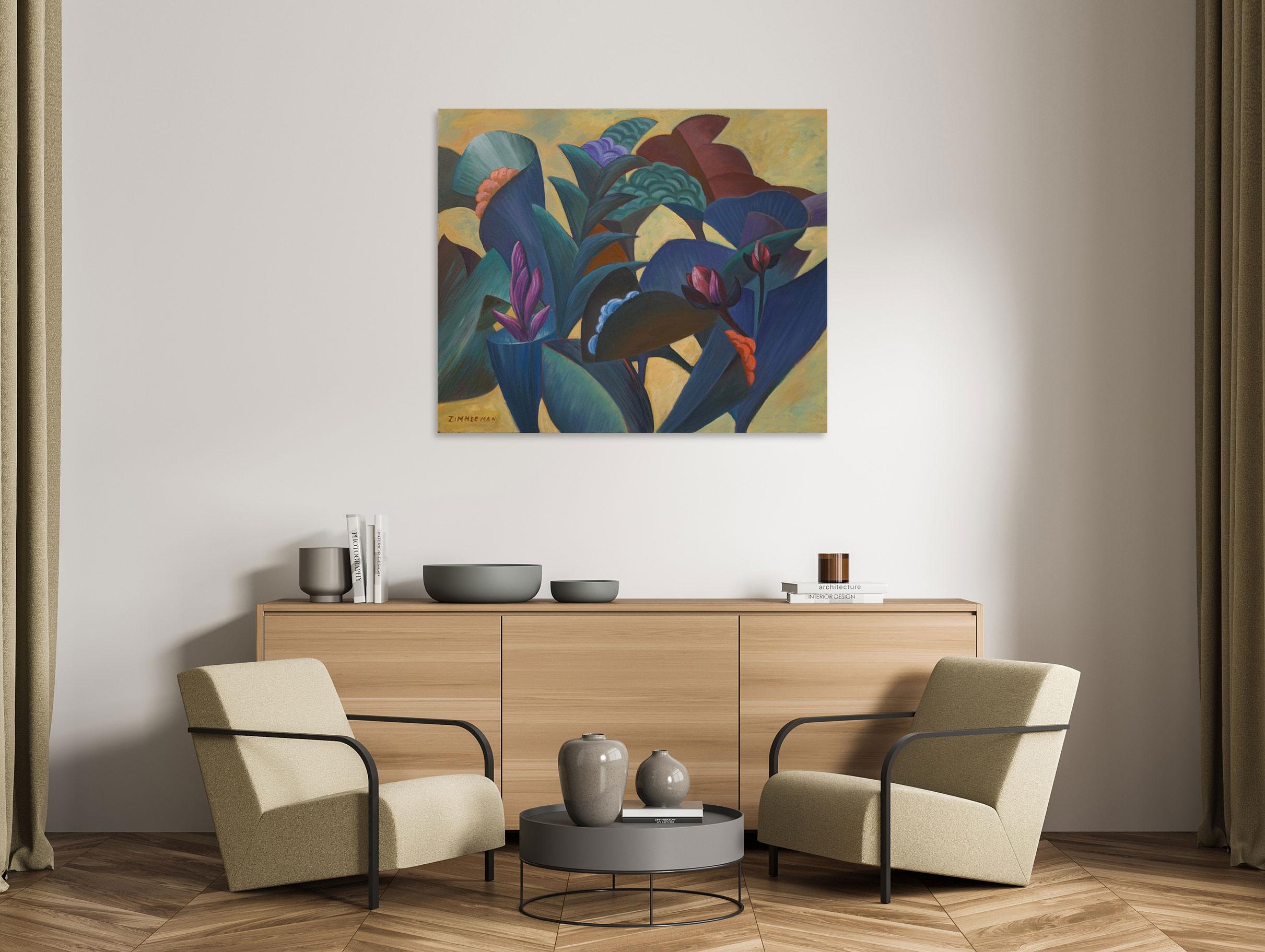 Contemporary floral forms in a base of blue foliage. Simple and clean.

Floral Invention - Landscape Paintings -Abstract Geometric Art By Marc Zimmerman


This masterpiece is exhibited in the Zimmerman Gallery, Carmel CA.


Marc Zimmerman creates