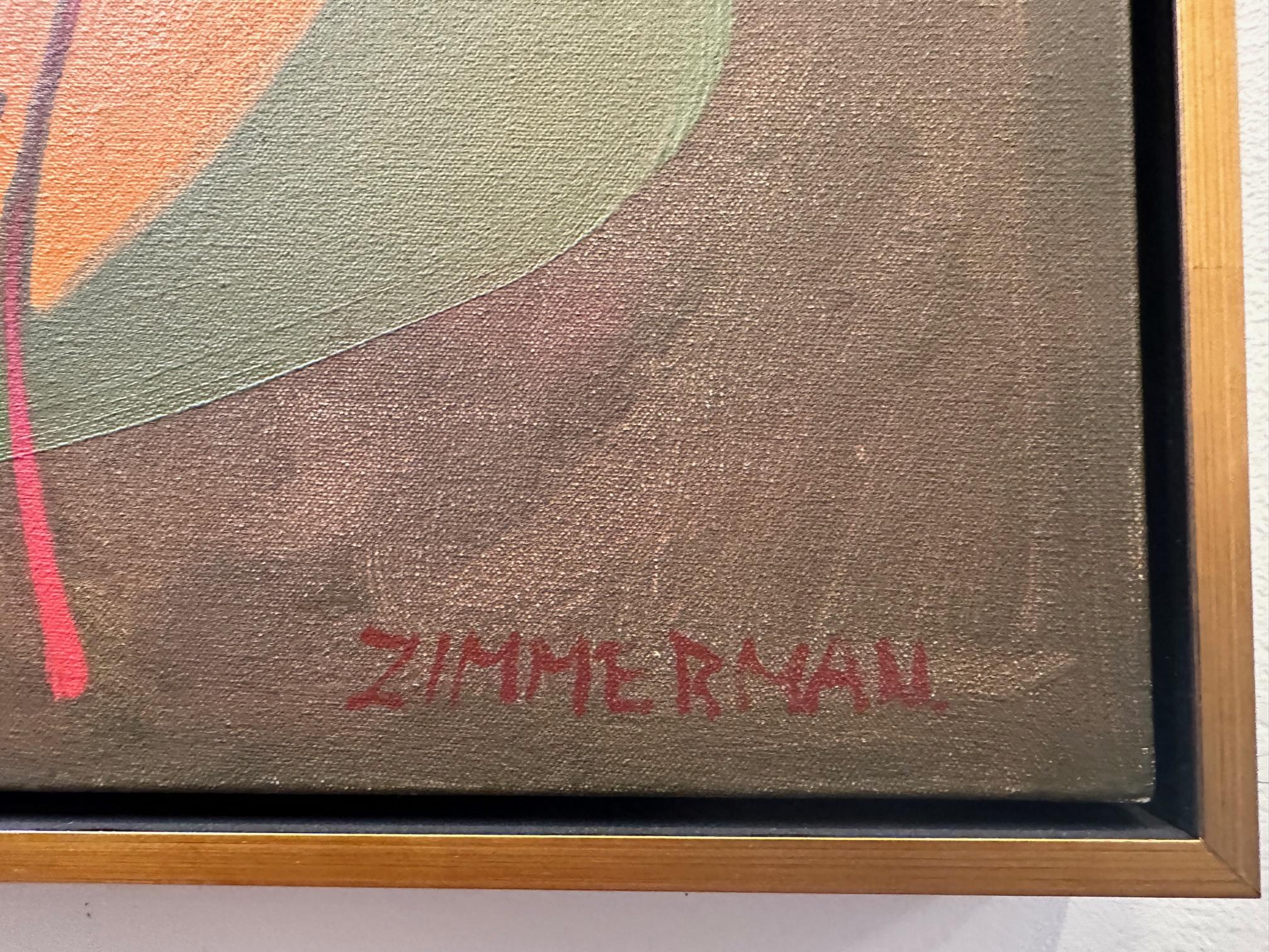 Floreale su sfondo arancione di Marc Zimmerman in vendita 4