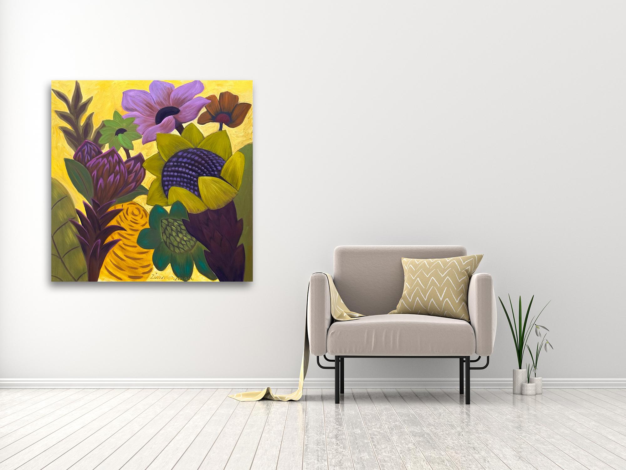 Serenata floral - Cuadro de flores de Marc Zimmerman - Arte de bodegón en venta 1