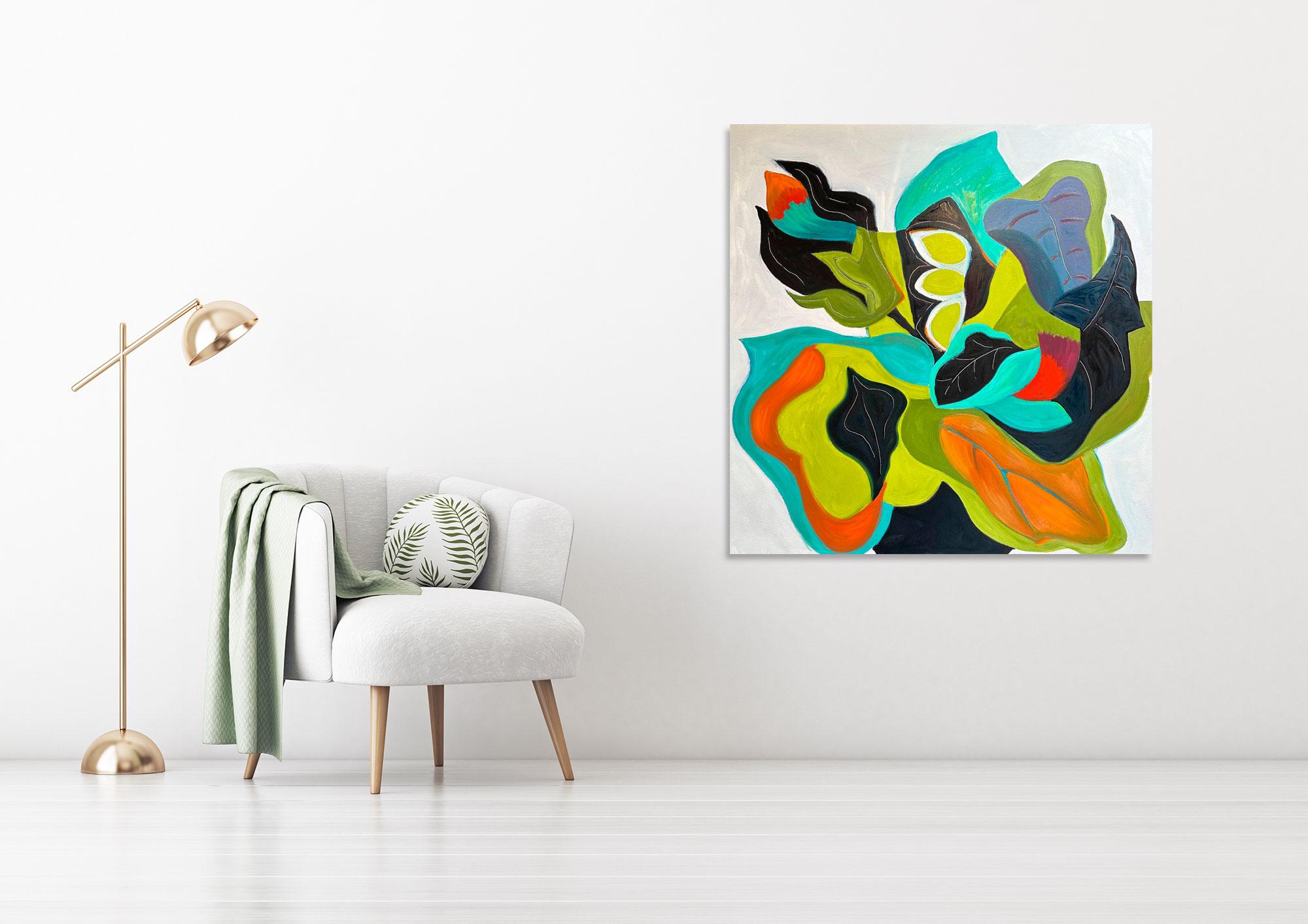 Symphonie florale - Peinture abstraite de Marc Zimmerman en vente 1