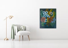 Floral With Honey Bee- Still Life Flowers Painting by Marc Zimmerman