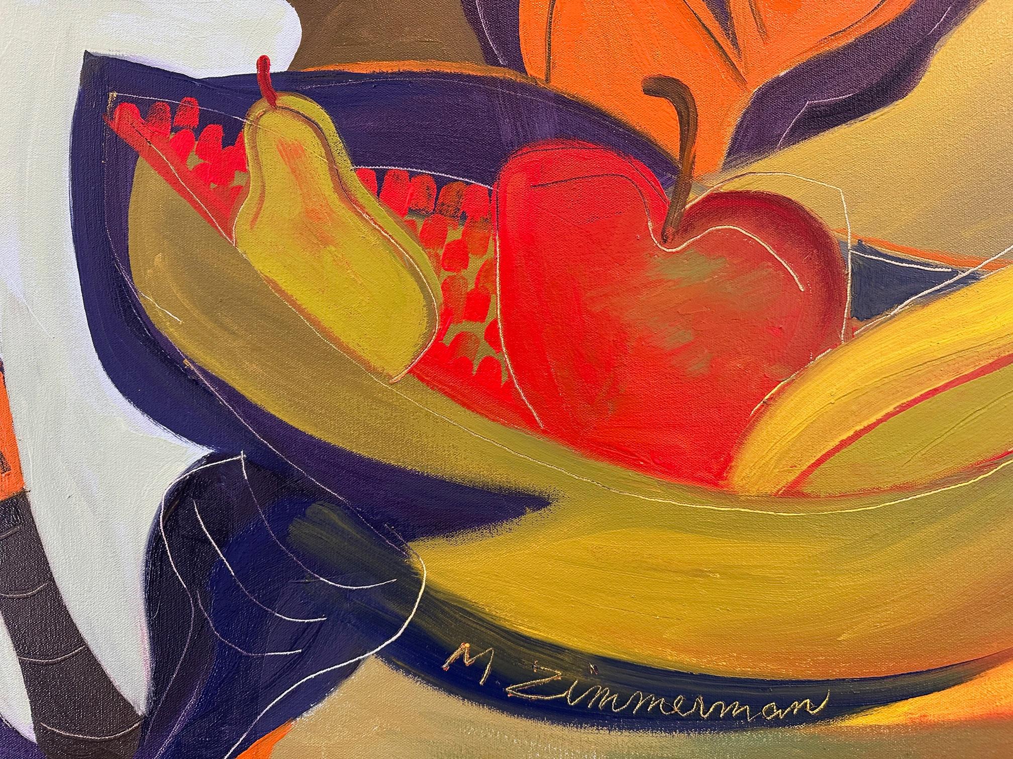 Blumen und Früchte – Abstraktes Gemälde von Marc Zimmerman im Angebot 2