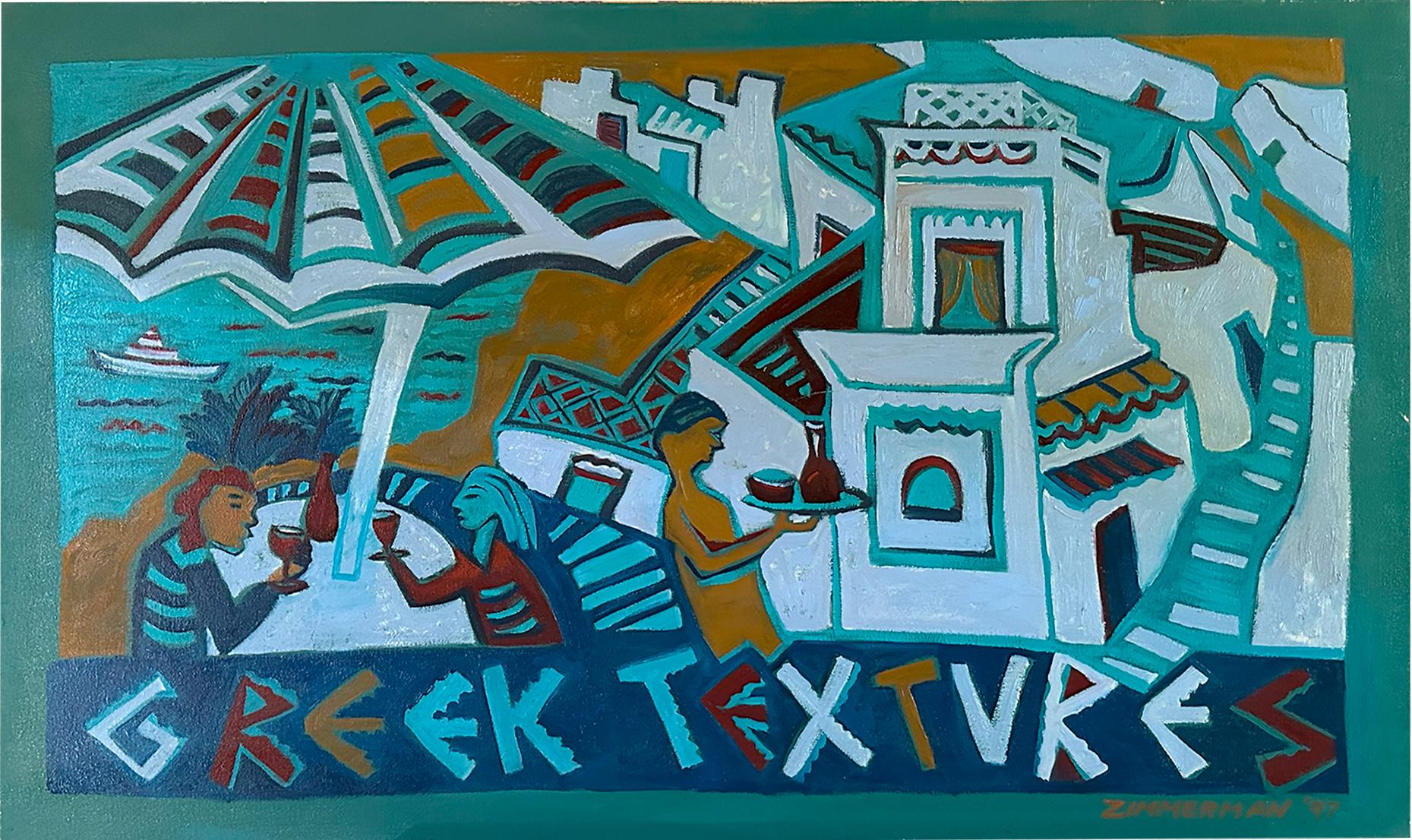 Griechische Texturen  - von Marc Zimmerman - Figuren Landschaft Kunst

Diese grafische Wiedergabe einer Szene in Griechenland zeigt einen Hafen, das sich schlängelnde Dorf mit kykladischer Architektur und ein Paar beim griechischen Kaffee.

ÜBER DEN