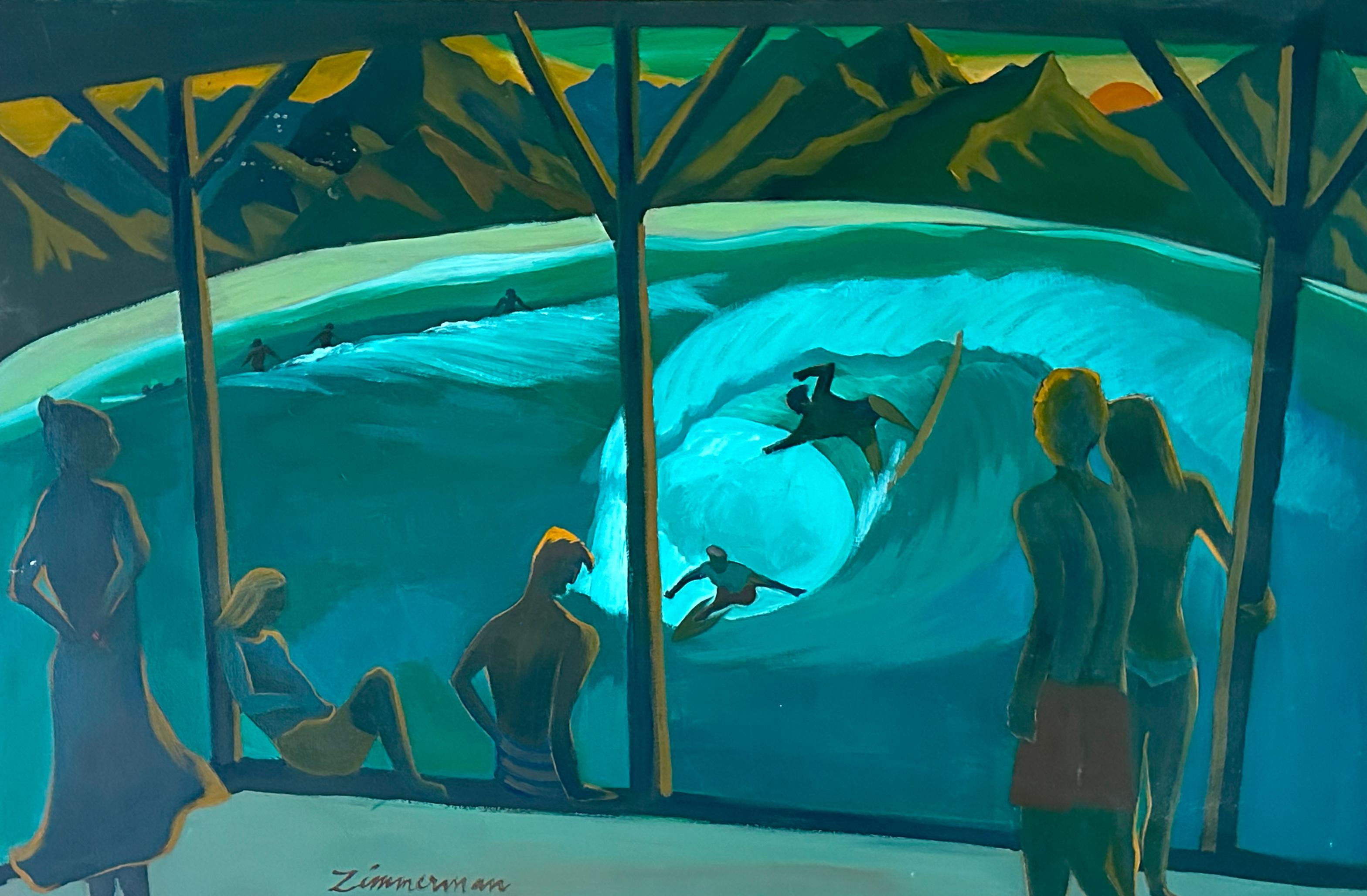 Honale Pier - Surfing Art - Oceanscape Painting By Marc Zimmerman

This masterpiece is exhibited in the Zimmerman Gallery, Carmel CA.

Marc Zimmerman creates playful paintings, whether deep mysterious jungle or delightfully whimsical florals. His