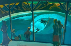 Hanalee pier- Surfing Art -   Painting By Marc Zimmerman