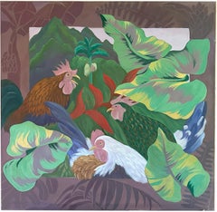Poules hawaïennes - Peinture d'animaux - Moderne américain par Marc Zimmerman