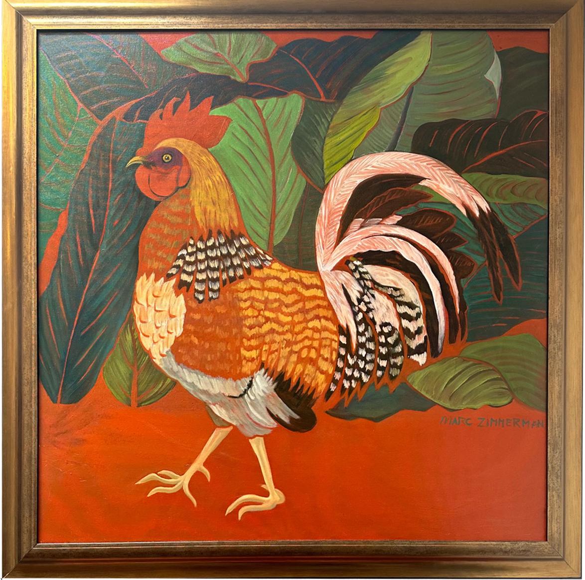 I Am Beautiful - Chicken Rooster Painting By Marc Zimmerman For Sale 1