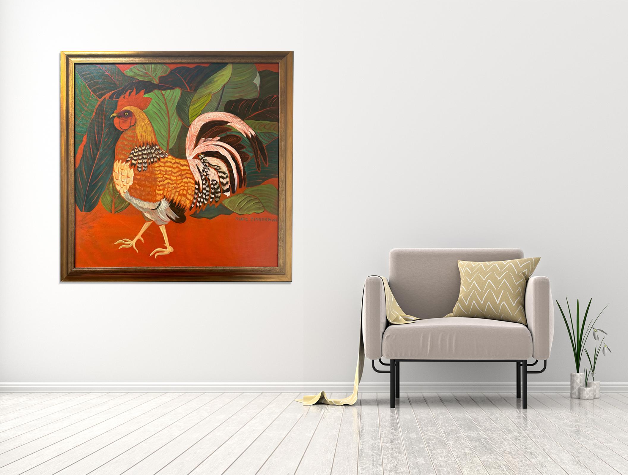 I Am Beautiful - Chicken Rooster Painting By Marc Zimmerman For Sale 2