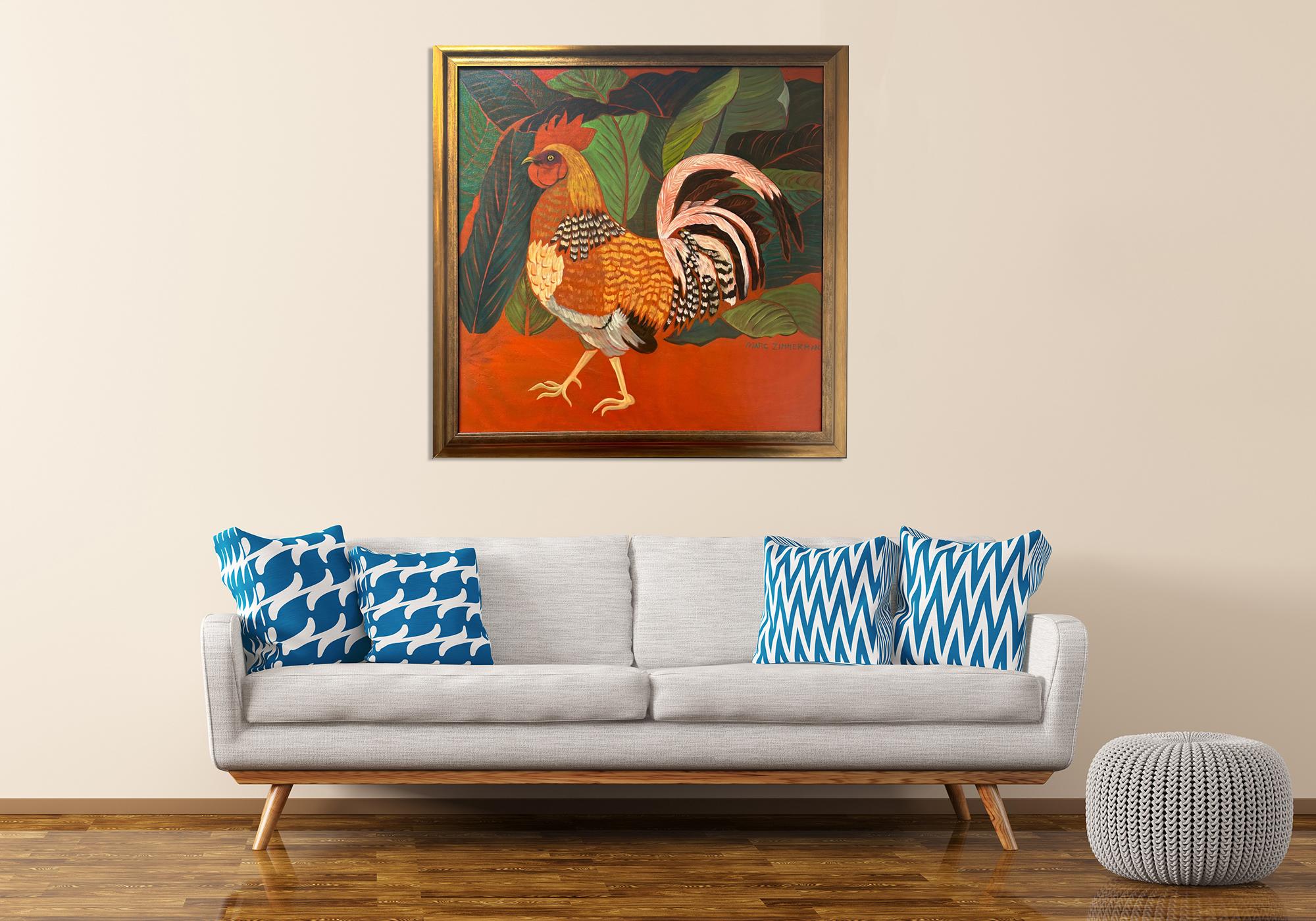 I Am Beautiful - Chicken Rooster Painting By Marc Zimmerman For Sale 3