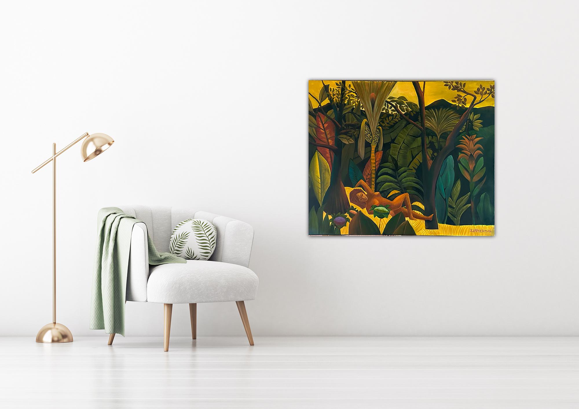 Jungling Escape - Pittura di paesaggio - Arte moderna americana Di Marc Zimmerman in vendita 1