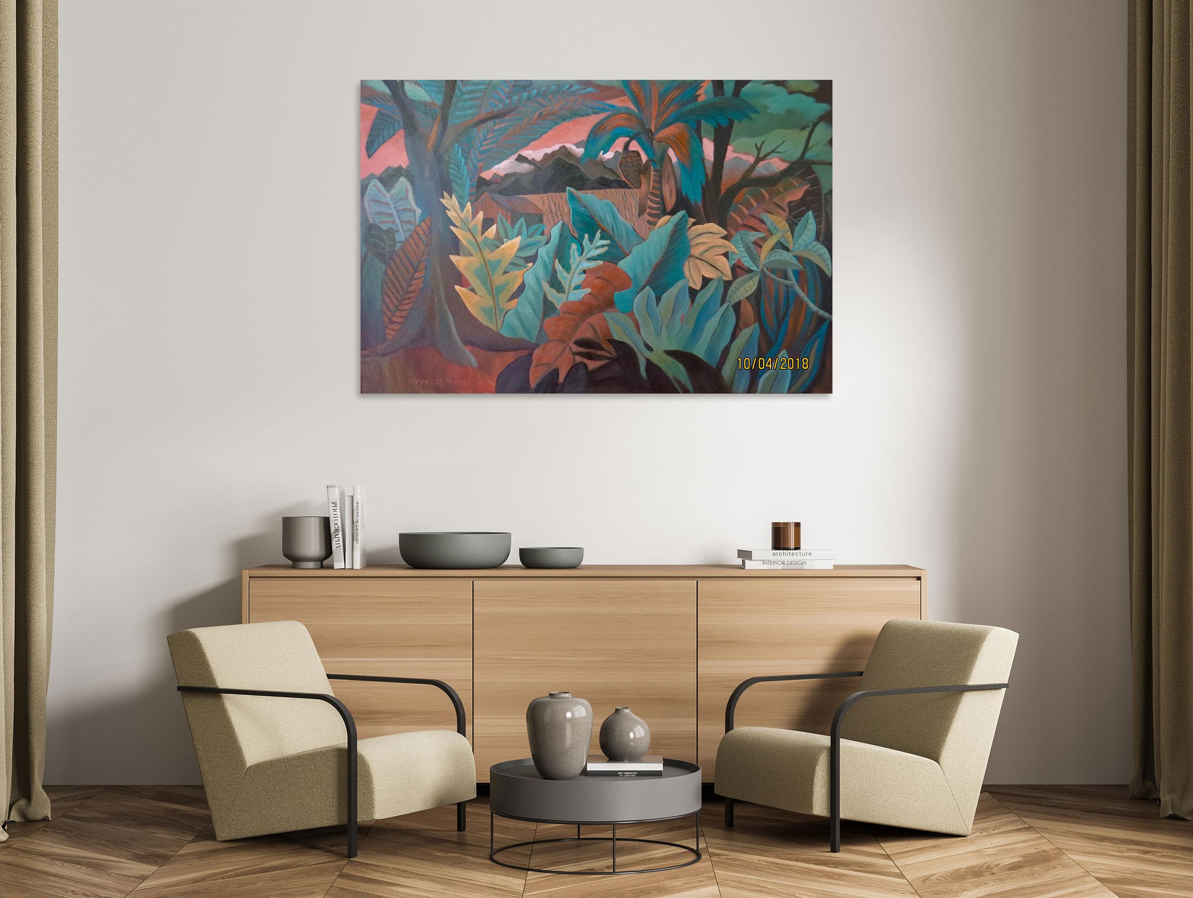 Jungle Fantasy #2 -  Landscape Painting - Oil on Canvas By Marc Zimmerman For Sale 1