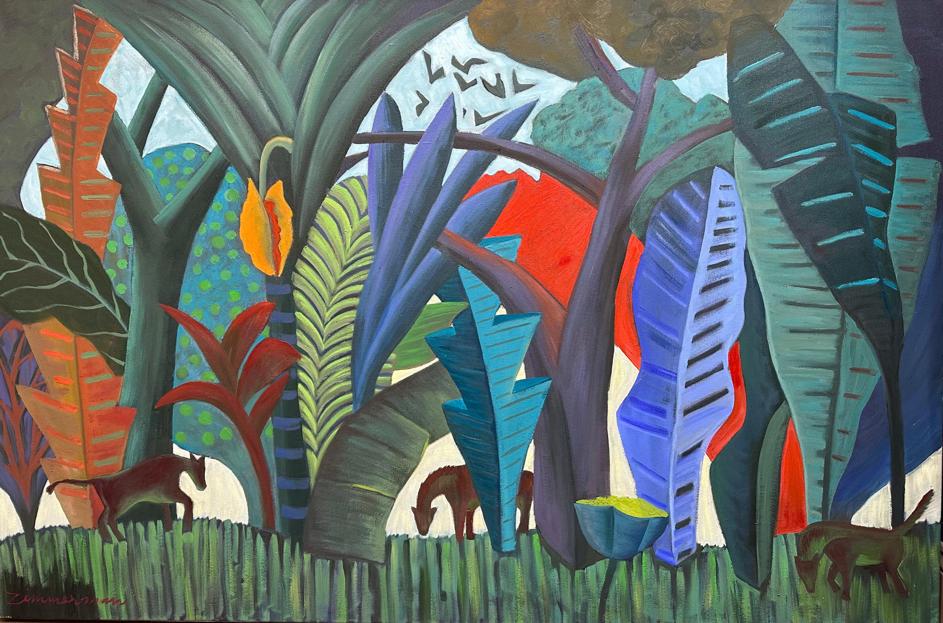 Jungle Rhapsody by Marc Zimmerman

Marc Zimmerman creates playful paintings, whether deep mysterious jungle or delightfully whimsical florals. His color palette explores various harmonies yet always surprises with new color excitement. Years of