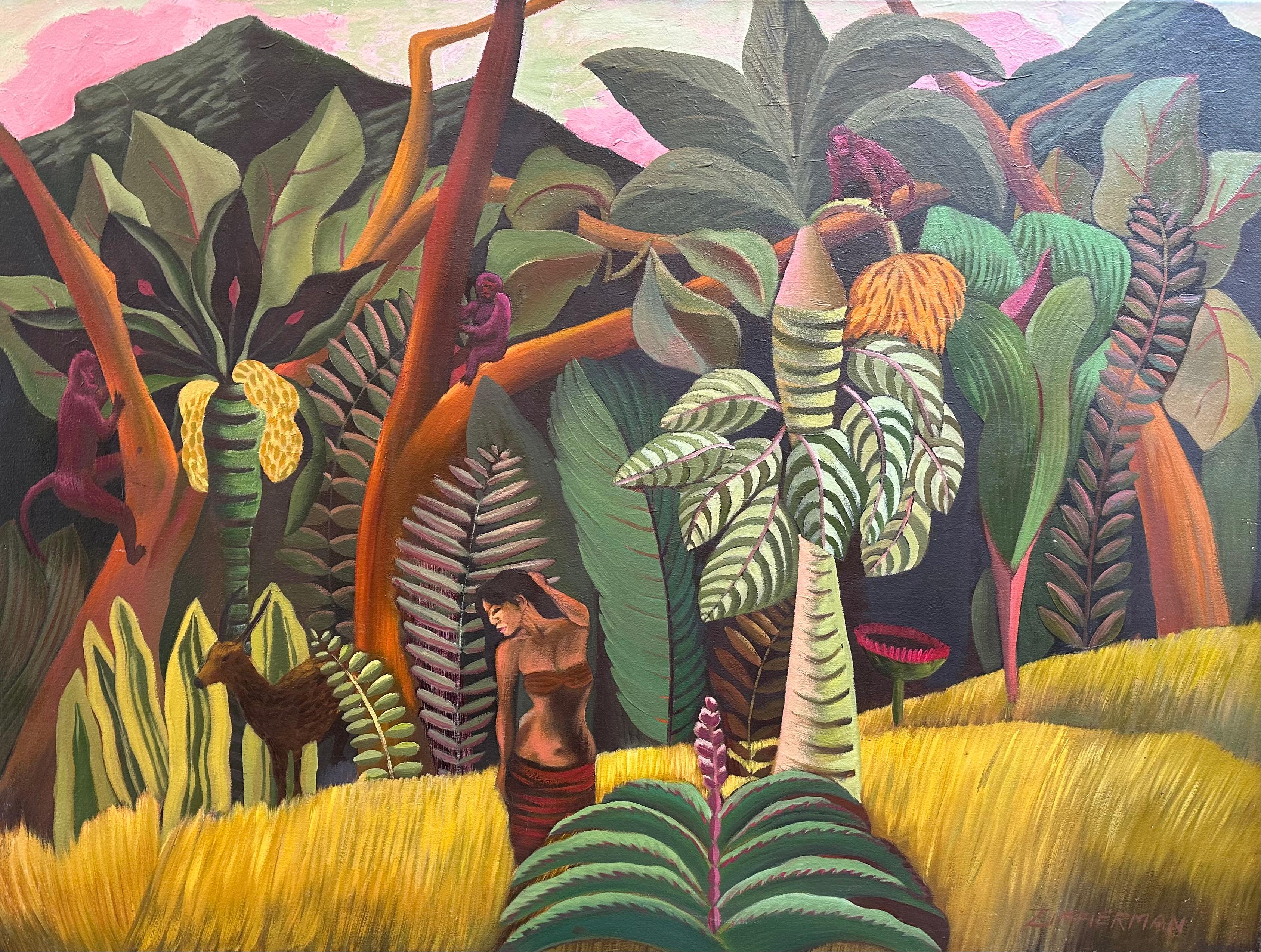 Jungle Rhythm - Tropical Landscape by Marc Zimmerman

Marc Zimmerman creates playful paintings, whether deep mysterious jungle or delightfully whimsical florals. His color palette explores various harmonies yet always surprises with new color