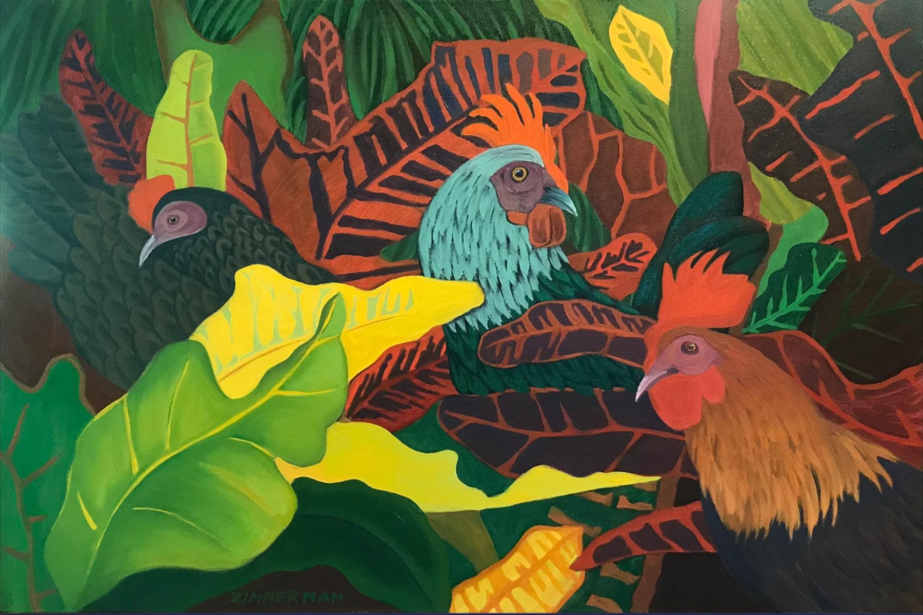 Lost and Found Chickens - by Marc Zimmerman


Marc Zimmerman creates playful paintings, whether deep mysterious jungle or delightfully whimsical florals. His color palette explores various harmonies yet always surprises with new color excitement.