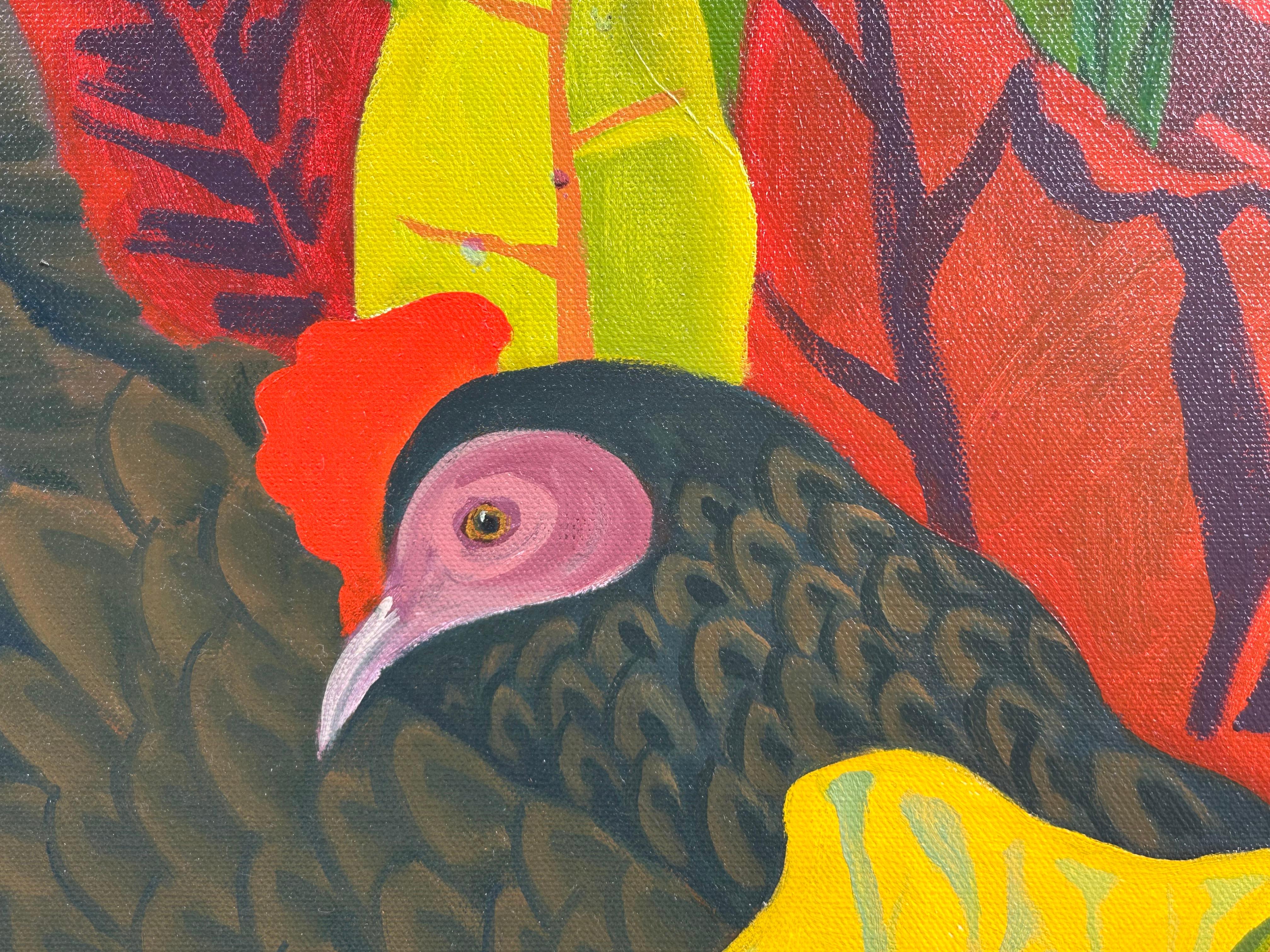 Lose und gefundene Hühner (Braun), Animal Painting, von Marc Zimmerman