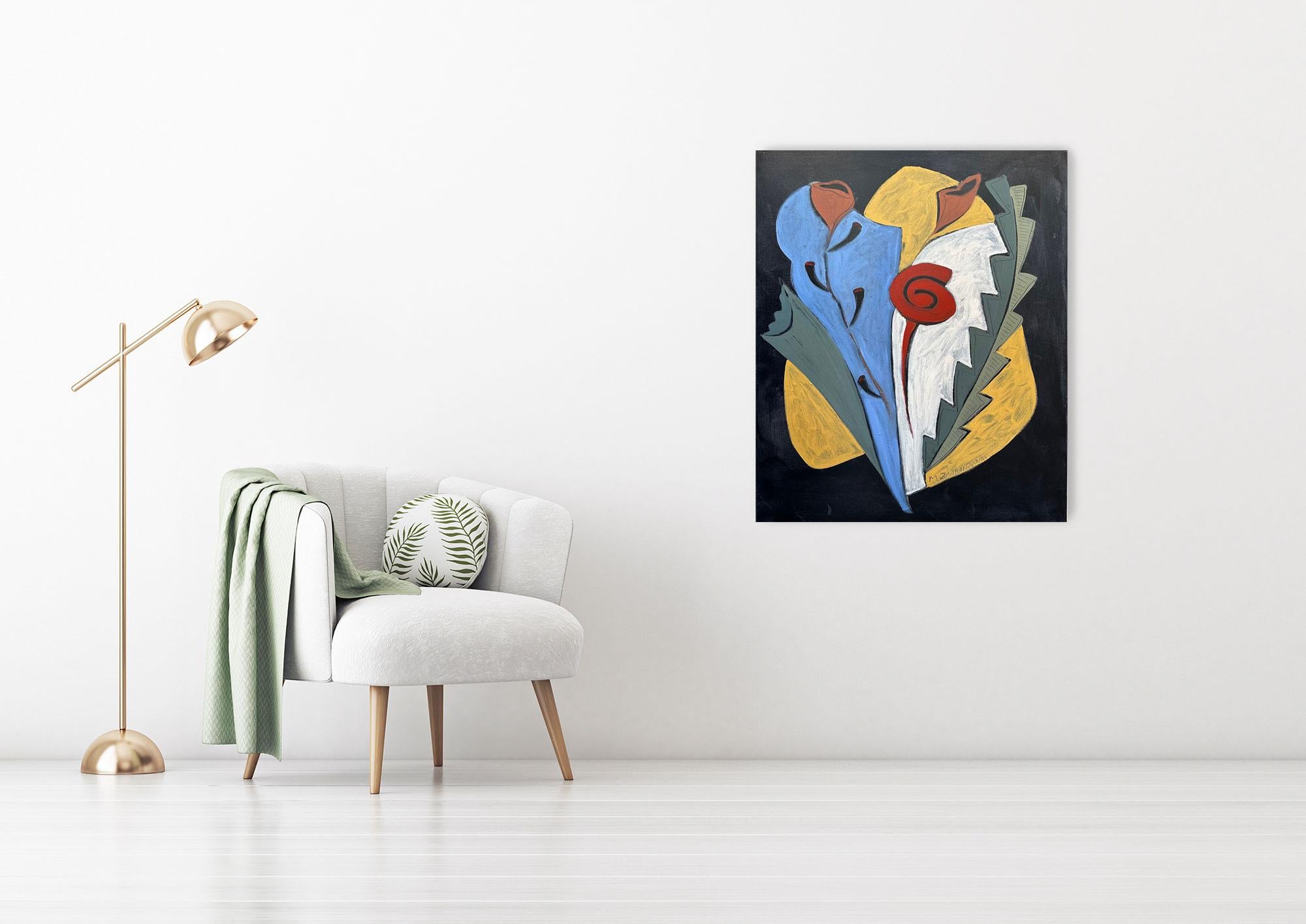 Mid Century Modern 2 - Abstract Floral Painting By Marc Zimmerman For Sale 1