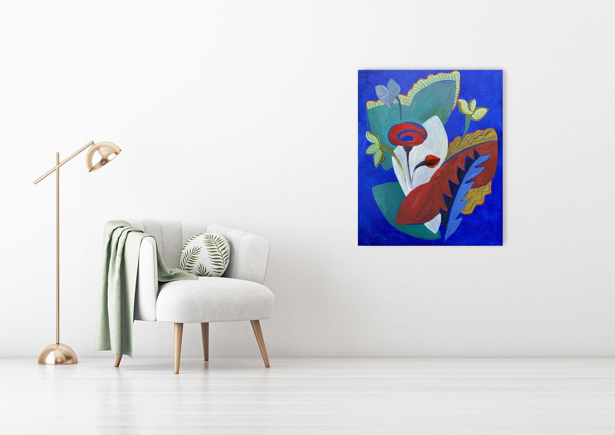 Mid Century Modern 3 - Abstract Floral Painting By Marc Zimmerman For Sale 1