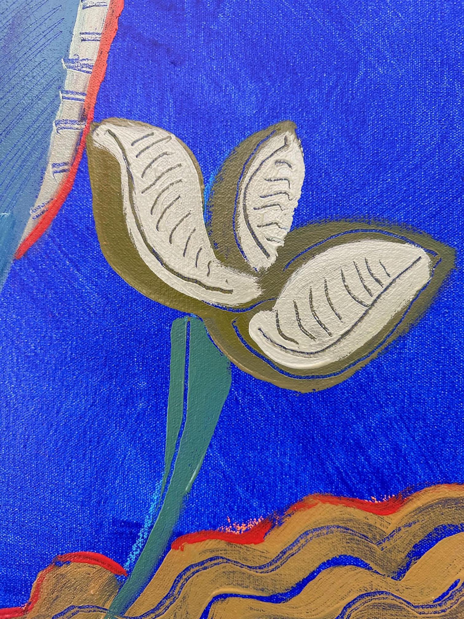 Mid Century Modern 3 - Abstract Floral Painting By Marc Zimmerman For Sale 4