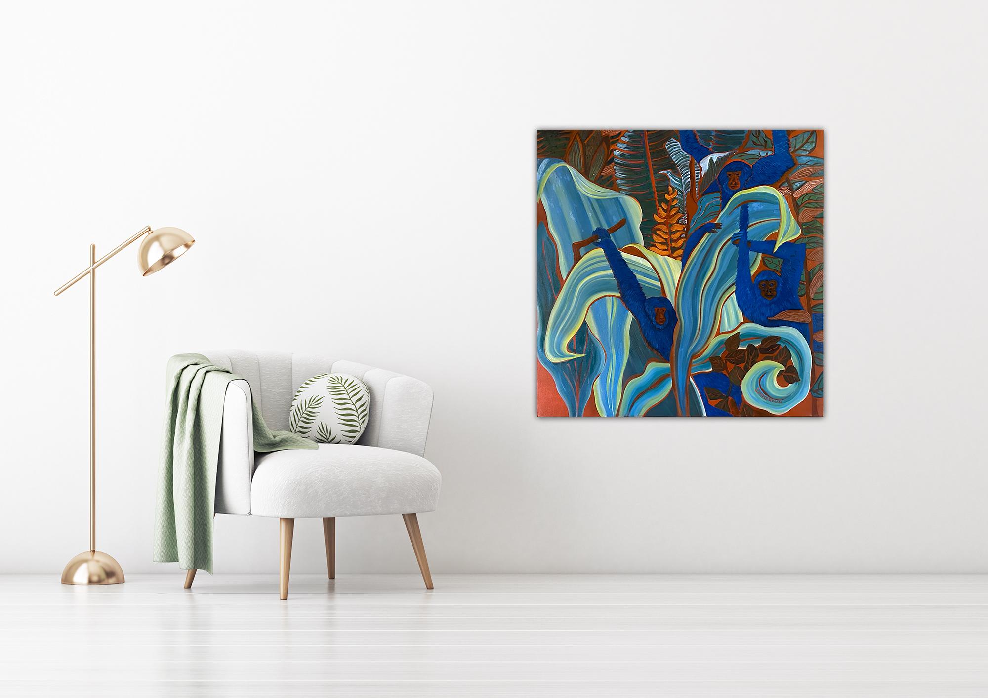 La hora del mono - Pintura de animales por Marc Zimmerman en venta 1