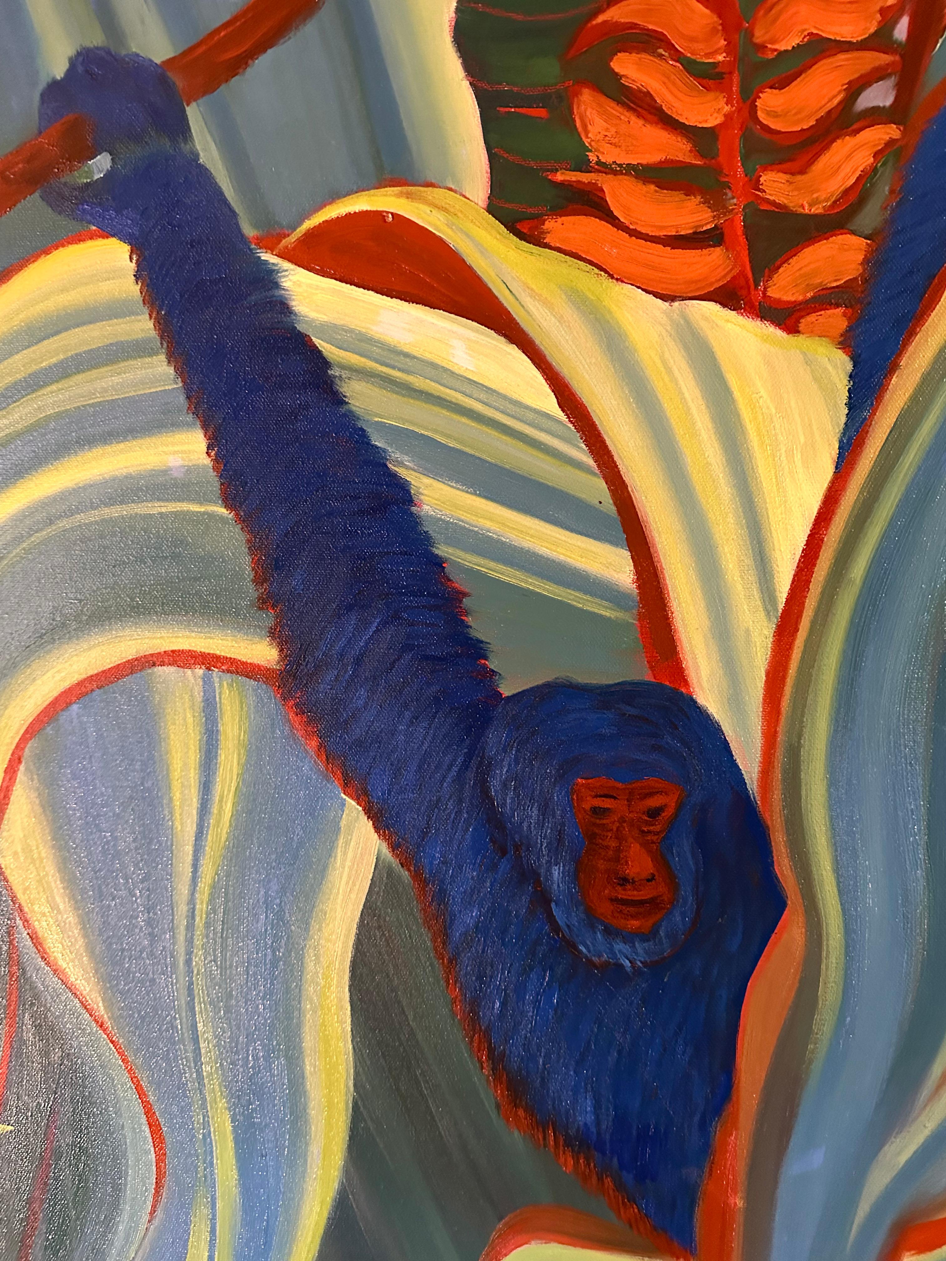 La hora del mono - Pintura de animales por Marc Zimmerman en venta 3